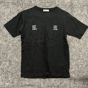 BROWNY Black Graphic T-Shirt More Than Friend Less Than Lover Women Size M